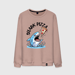 Свитшот хлопковый мужской Shark pizza - ai art fantasy, цвет: пыльно-розовый