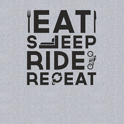 Свитшот хлопковый мужской Eat sleep ride repeat, цвет: меланж — фото 2