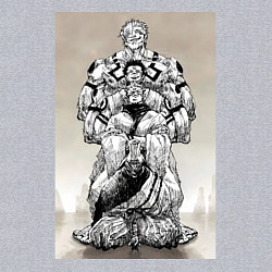 Свитшот хлопковый мужской Магическая битва Сукуна Рёмэн истиный облик, цвет: меланж — фото 2