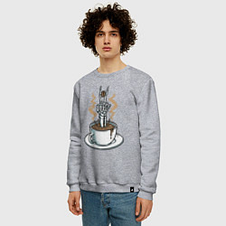 Свитшот хлопковый мужской Skeletor coffee, цвет: меланж — фото 2