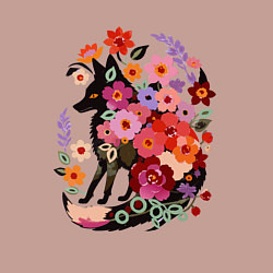 Свитшот хлопковый мужской Лиса цветочный силуэт, цвет: пыльно-розовый — фото 2