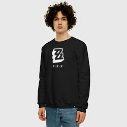 Свитшот хлопковый мужской Zenless Zone Zero logo, цвет: черный — фото 2
