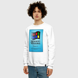Свитшот хлопковый мужской Windows 3, цвет: белый — фото 2