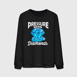 Свитшот хлопковый мужской Pressure makes diamonds, цвет: черный