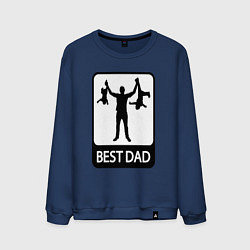 Свитшот хлопковый мужской Best dad, цвет: тёмно-синий