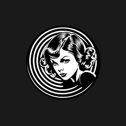 Свитшот хлопковый мужской Ретро-лицо девушки шестидесятых, цвет: черный — фото 2