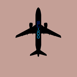 Свитшот хлопковый мужской Черный облик самолета SJ-100 с названием, цвет: пыльно-розовый — фото 2