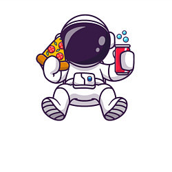 Свитшот хлопковый мужской Космонавт ест пиццу, цвет: белый — фото 2