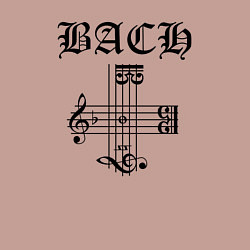 Свитшот хлопковый мужской B-A-C-H - Иоганн Себастьян Бах чёрный, цвет: пыльно-розовый — фото 2