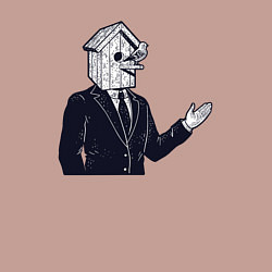 Свитшот хлопковый мужской Человек скворечник, цвет: пыльно-розовый — фото 2