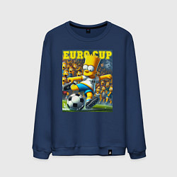 Свитшот хлопковый мужской Euro cup - Bart Simpson, цвет: тёмно-синий