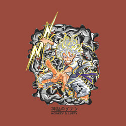 Свитшот хлопковый мужской One piece молния Moncey D Luffy, цвет: кирпичный — фото 2