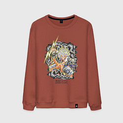 Свитшот хлопковый мужской One piece молния Moncey D Luffy, цвет: кирпичный