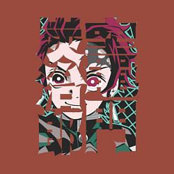 Свитшот хлопковый мужской Тандзиро иероглифы Клинок рассекающий демонов, цвет: кирпичный — фото 2