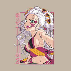 Свитшот хлопковый мужской Клинок рассекающий демонов Даки 6 высшая луна, цвет: миндальный — фото 2