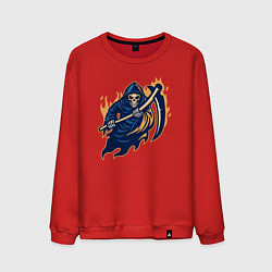 Свитшот хлопковый мужской Fire reaper, цвет: красный