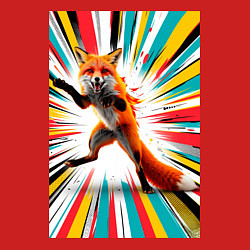 Свитшот хлопковый мужской Лиса на вечеринке, цвет: красный — фото 2