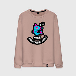 Свитшот хлопковый мужской Здесь рыбно, цвет: пыльно-розовый