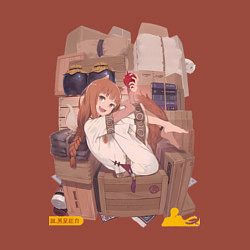 Свитшот хлопковый мужской Волчица и пряности Холо арт, цвет: кирпичный — фото 2