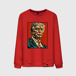 Свитшот хлопковый мужской Дональд Трамп президент, цвет: красный