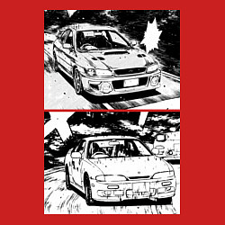 Свитшот хлопковый мужской Nissan silvia subaru forester, цвет: красный — фото 2