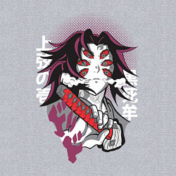 Свитшот хлопковый мужской Клинок рассекающий демонов 1 Высшая Луна Кокушибо, цвет: меланж — фото 2