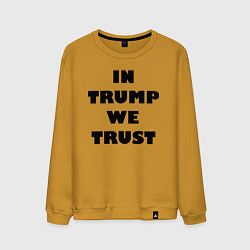 Свитшот хлопковый мужской In Trump we trust - slogan, цвет: горчичный