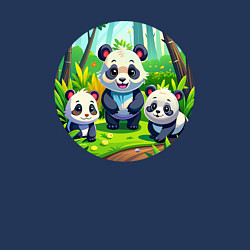 Свитшот хлопковый мужской Панды в бамбуковом лесу, цвет: тёмно-синий — фото 2