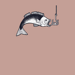 Свитшот хлопковый мужской Голодная рыбка, цвет: пыльно-розовый — фото 2