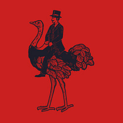 Свитшот хлопковый мужской Страус и джентльмен, цвет: красный — фото 2