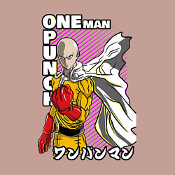 Свитшот хлопковый мужской One-Punch Man Ванпанч, цвет: пыльно-розовый — фото 2