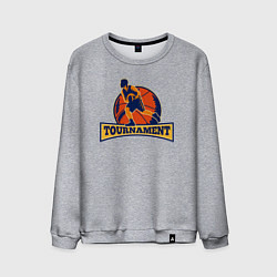 Свитшот хлопковый мужской Турнир по баскету, цвет: меланж
