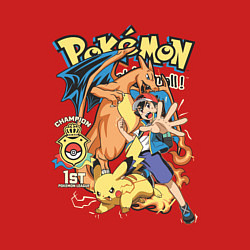 Свитшот хлопковый мужской Покемоны все Pokemons, цвет: красный — фото 2