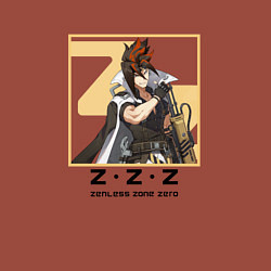 Свитшот хлопковый мужской Антон - Zenless Zone Zero, цвет: кирпичный — фото 2