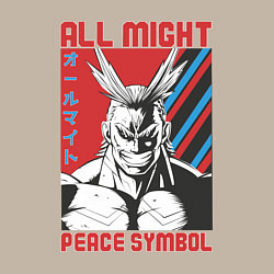 Свитшот хлопковый мужской Моя геройская академия All Might pease symbol, цвет: миндальный — фото 2