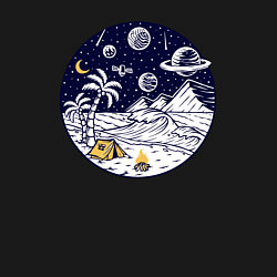 Свитшот хлопковый мужской Космический остров, цвет: черный — фото 2