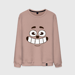 Свитшот хлопковый мужской Улыбка смайл, цвет: пыльно-розовый