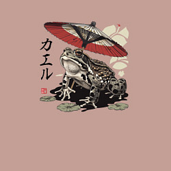 Свитшот хлопковый мужской Лягушка с зонтом, цвет: пыльно-розовый — фото 2