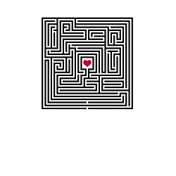 Свитшот хлопковый мужской Сердце в лабиринте, цвет: белый — фото 2