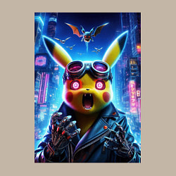 Свитшот хлопковый мужской Pikachu brave cyber pilot - neon glow, цвет: миндальный — фото 2