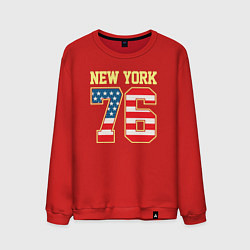 Свитшот хлопковый мужской New York 76, цвет: красный