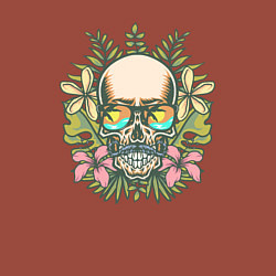 Свитшот хлопковый мужской Черепок и цветочки, цвет: кирпичный — фото 2