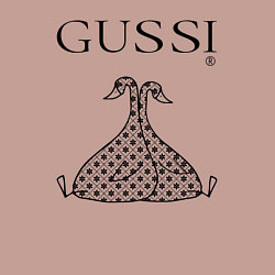 Свитшот хлопковый мужской Гусси черный - два гуся, цвет: пыльно-розовый — фото 2