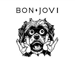 Свитшот хлопковый мужской Bon Jovi - rock dog, цвет: белый — фото 2