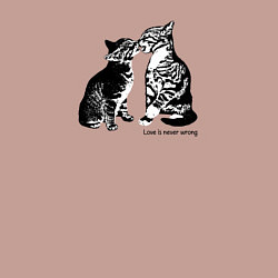 Свитшот хлопковый мужской Поцелуй котиков, цвет: пыльно-розовый — фото 2