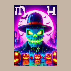 Свитшот хлопковый мужской Minecraft and halloween collaboration - neon glow, цвет: миндальный — фото 2