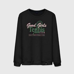 Свитшот хлопковый мужской Good girls tennis club, цвет: черный
