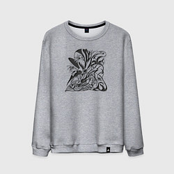 Свитшот хлопковый мужской Гармоничные линии природы, цвет: меланж