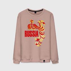 Свитшот хлопковый мужской Russia, цвет: пыльно-розовый