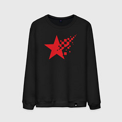 Свитшот хлопковый мужской USSR pixel star, цвет: черный